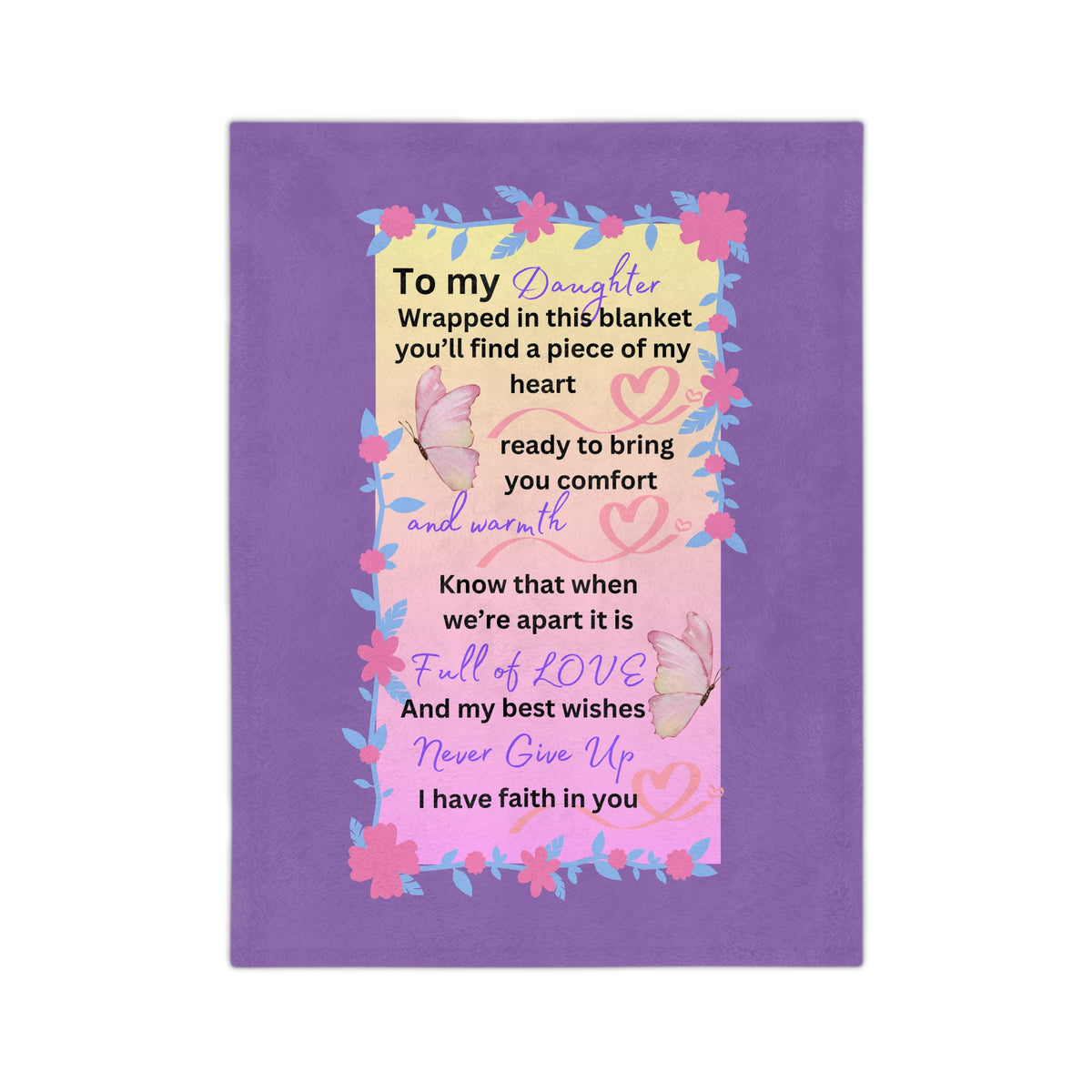 Daughter Butterfly Series-Velveteen Microfiber Blanket