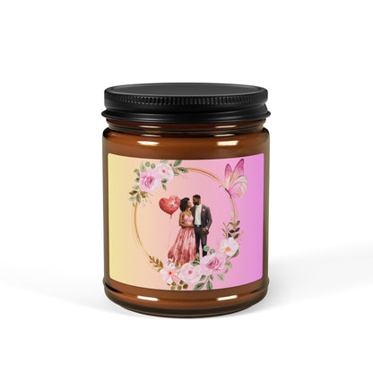Heart Smile-Scented Soy Candle (Multi-Size, Amber Jar)