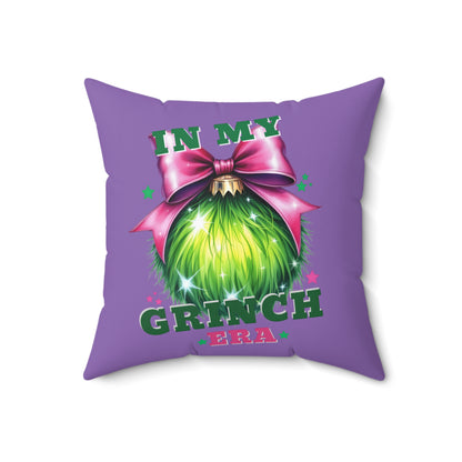 In My Grinch Era-Spun Polyester Square Pillow (Lt Purple)