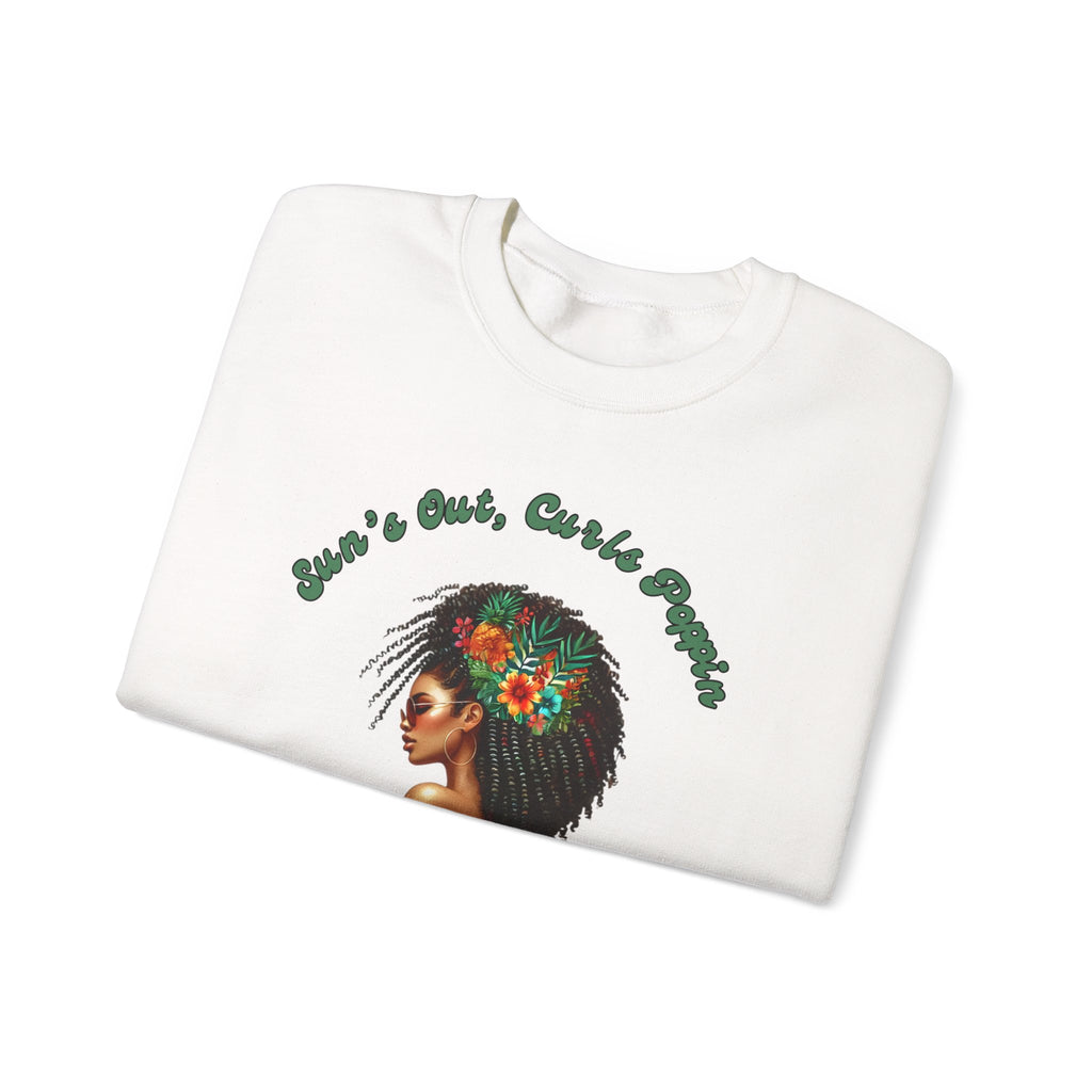 Curls Poppin Crewneck Sweatshirt