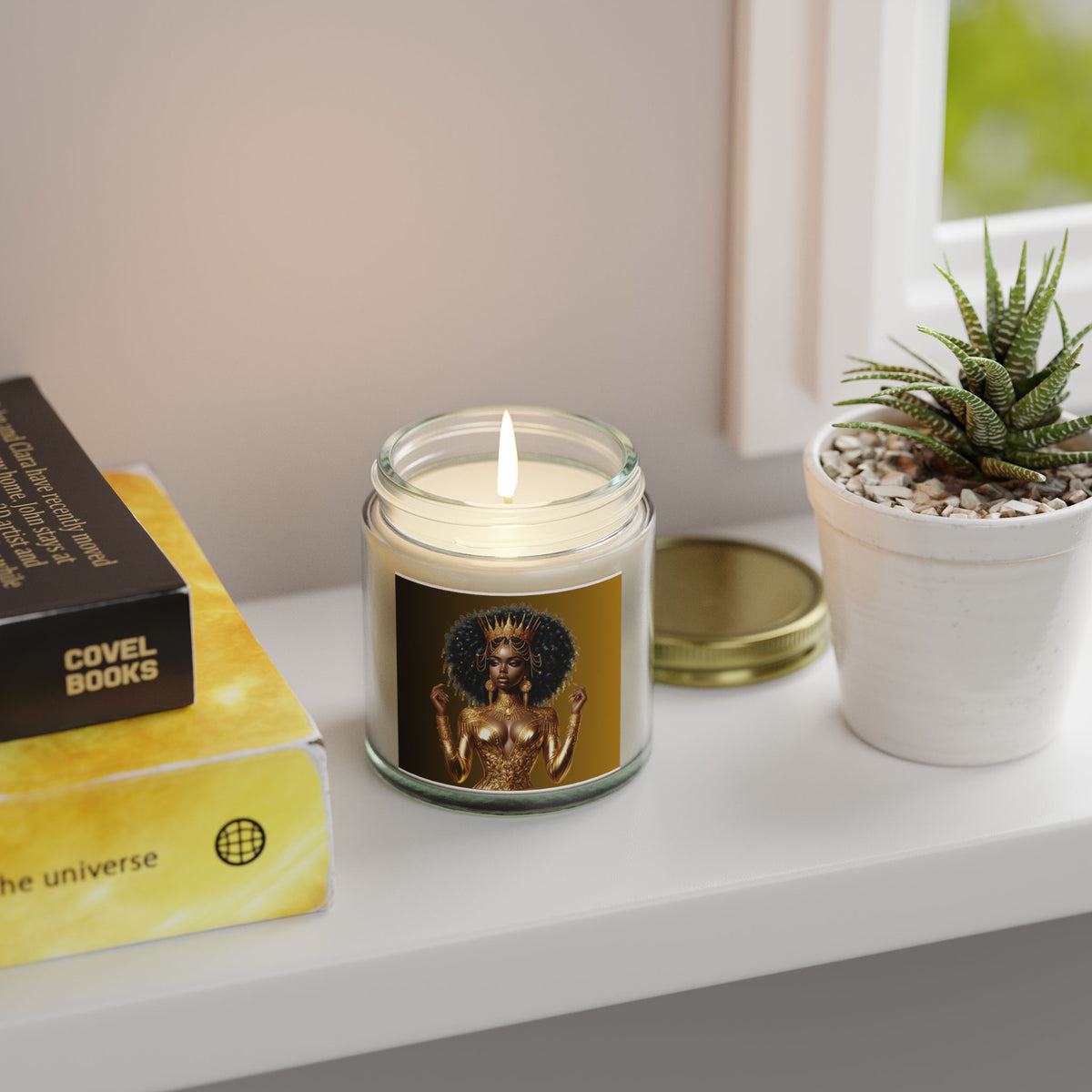 Golden Goddess-Scented Candles, Coconut Apricot Wax (4oz, 9oz)