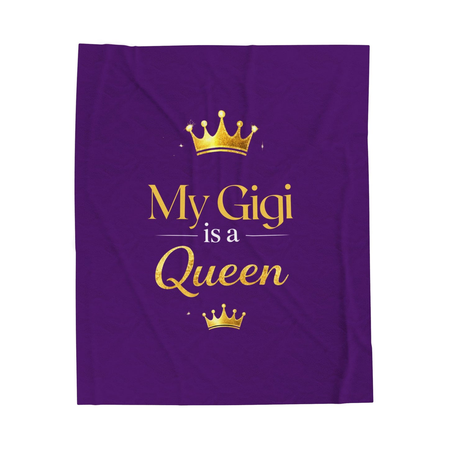 My Gigi Is a Queen Velveteen Plush Blanket — Soft Purple Royal Gift for Grandma