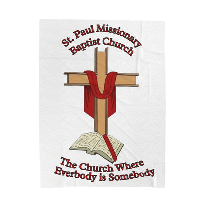 Christian Church Plush Blanket — "St. Paul Missionary Baptist Church: The Church Where Everybody is Somebody"