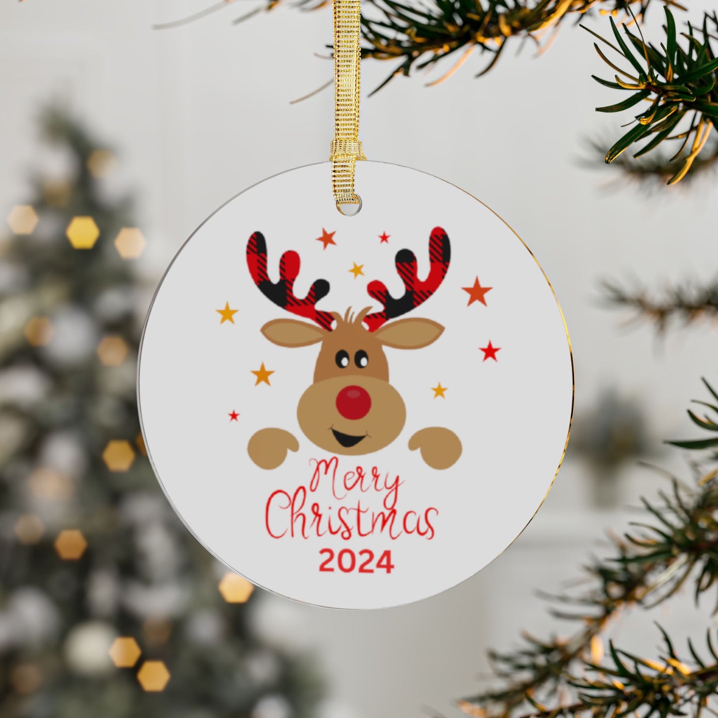 Reindeer Plaid Antlers