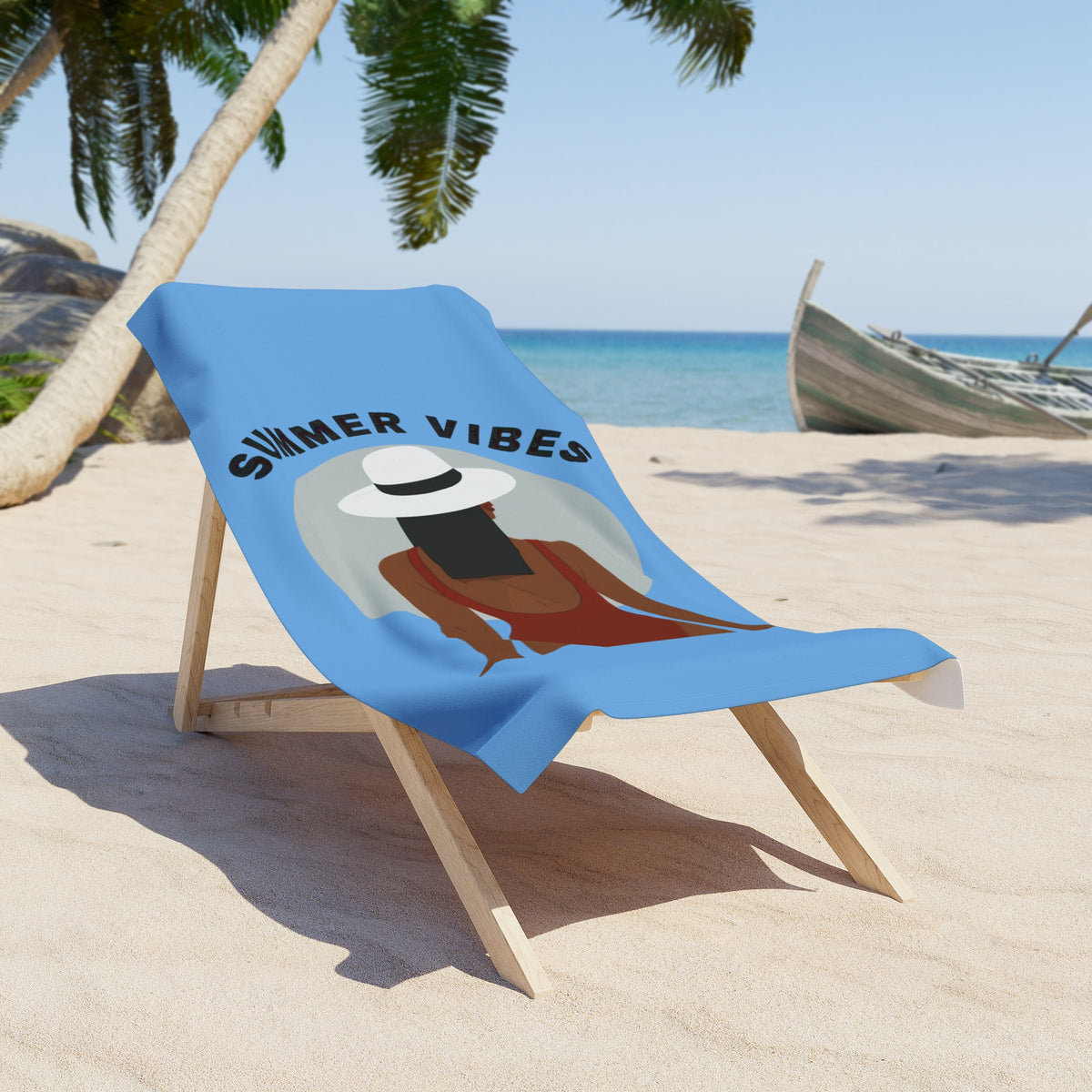 Summer Vibes Beach Towel 3-Lt Blue