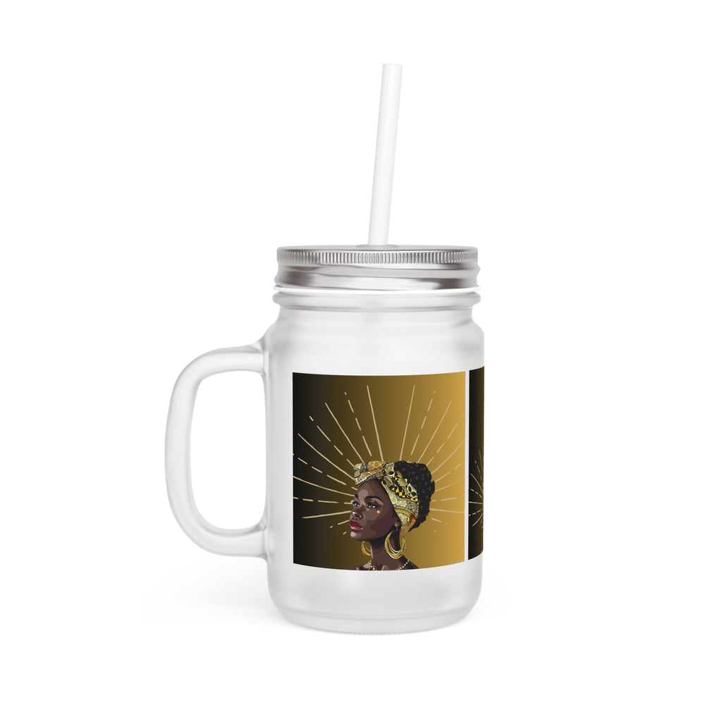 Queen Star Mason Jar With Straw