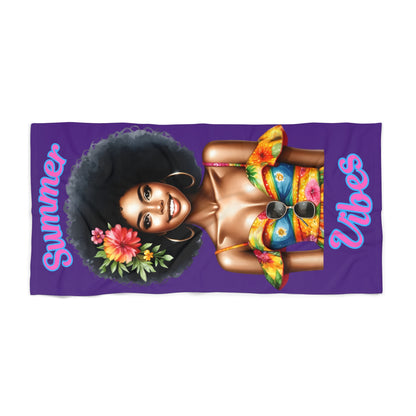 Summer Vibes Beach Towel 4-Dk Purple