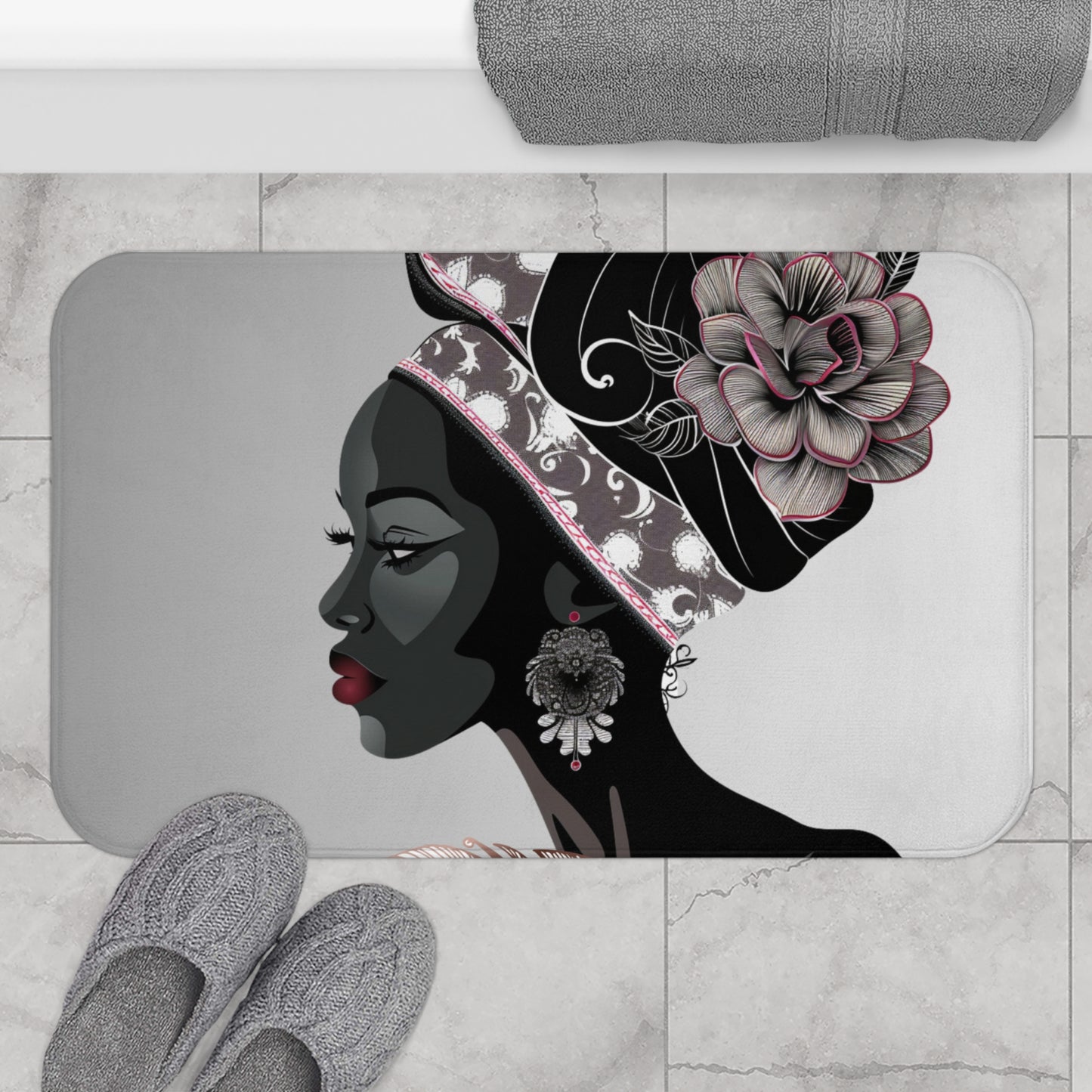 Queen Feather Bath Mat