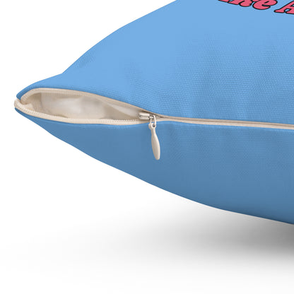 I Put Out For Santa-Spun Polyester Square Pillow (Lt Blue)