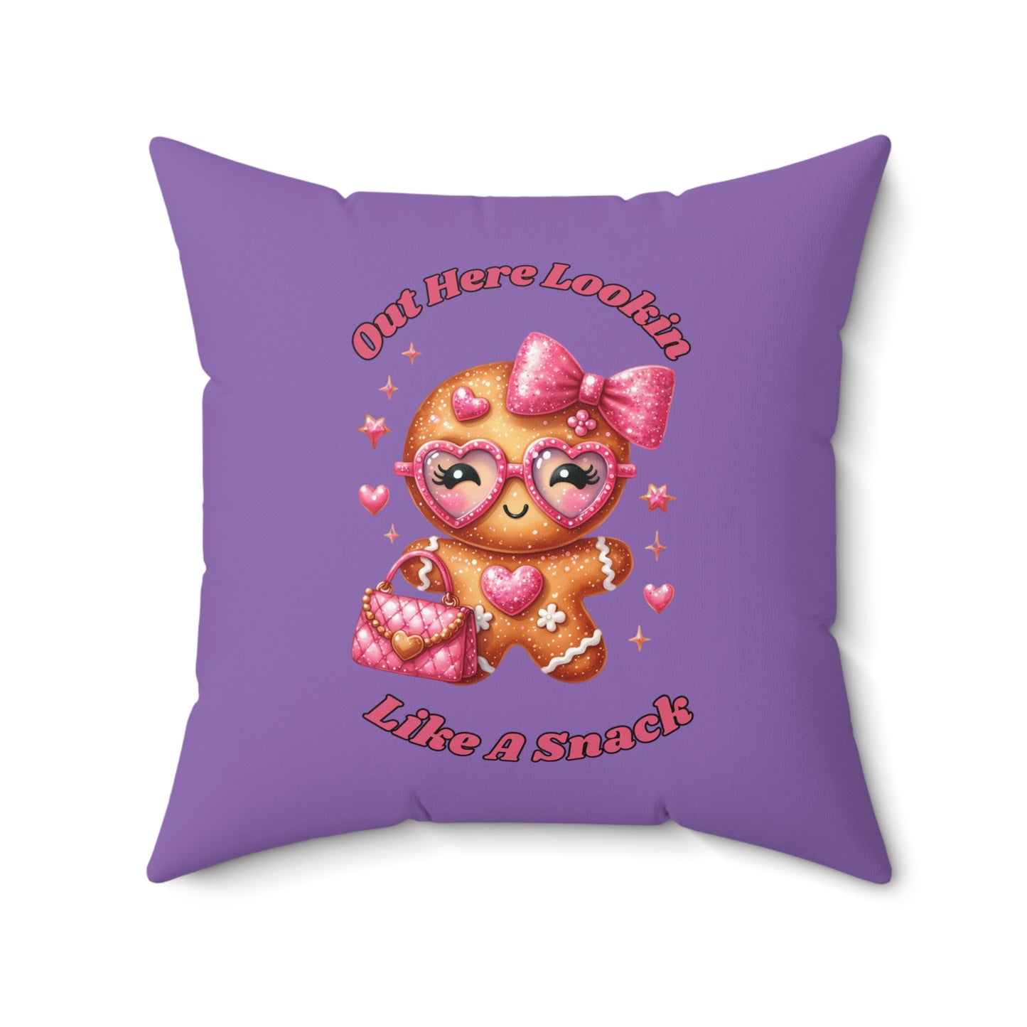 Out Here Lookin Like A-Spun Polyester Square Pillow (Lt Purple)