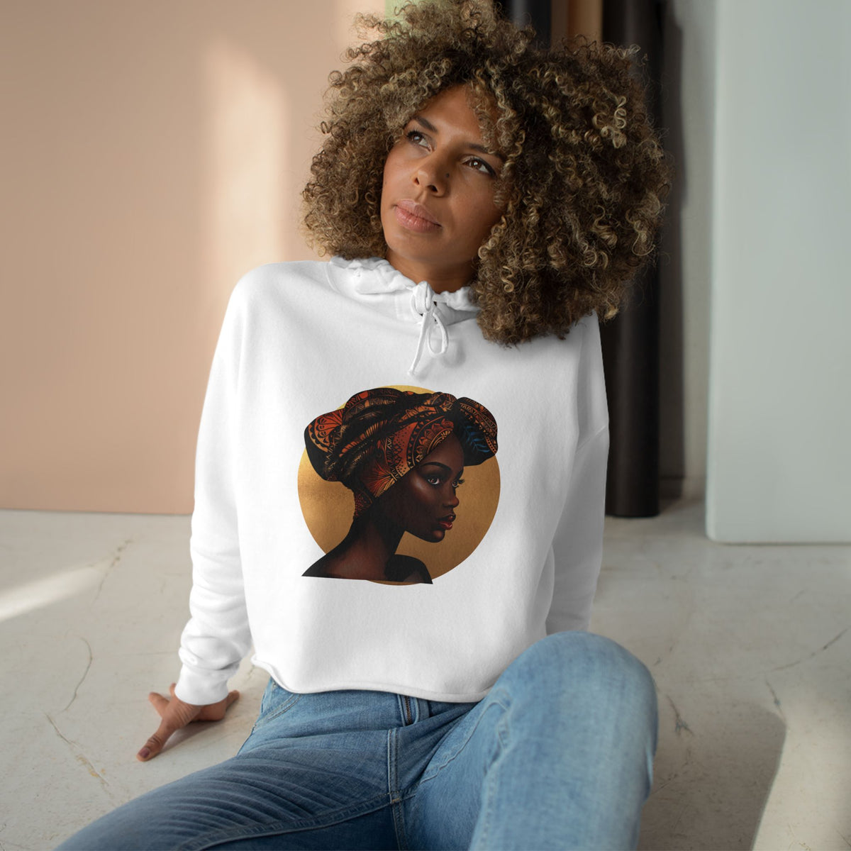 Queen Moon Crop Hoodie