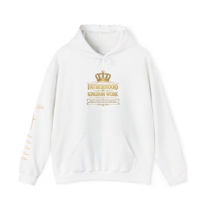 Fatherhood Kingdom Work Hoodie — Gold Crown Dad Hoodie, Proud Dad Gift