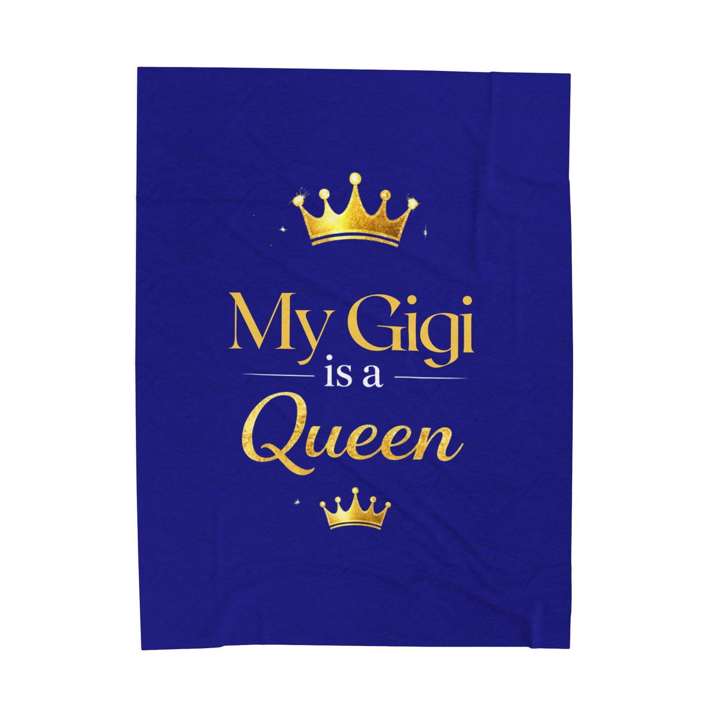 My Gigi Is A Queen Velveteen Plush Blanket (Blue)— Royal Gift for Grandmothers
