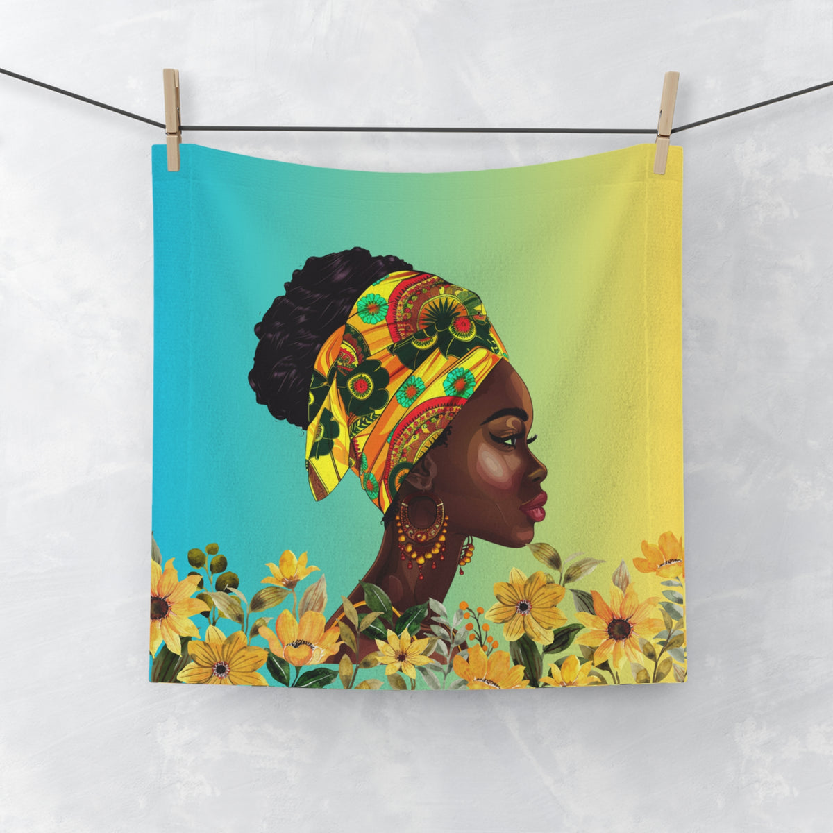 Yellow Flower-Face Towel
