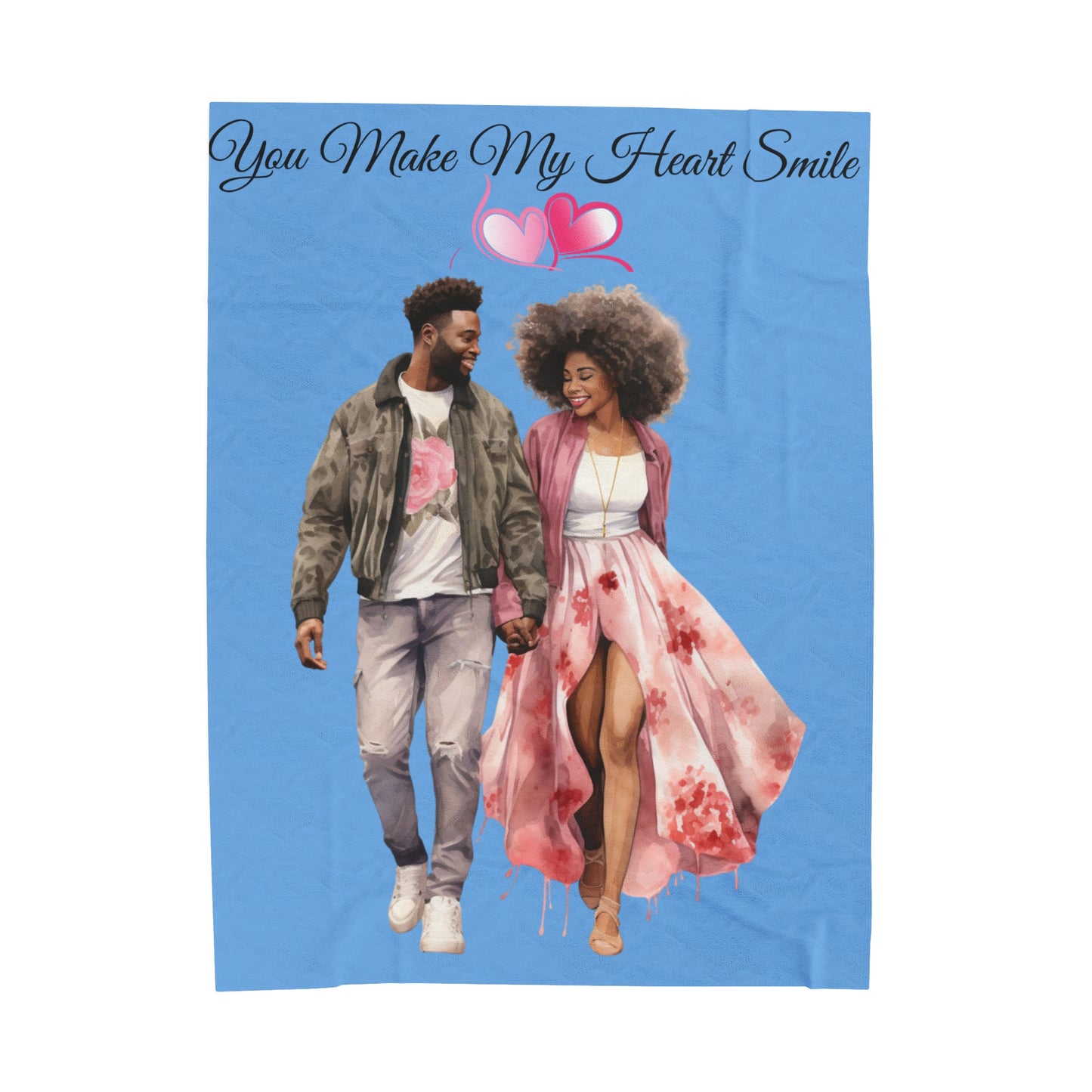 You Make My Heart Smile-Velveteen Plush Blanket