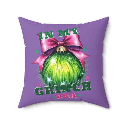 In My Grinch Era-Spun Polyester Square Pillow (Lt Purple)