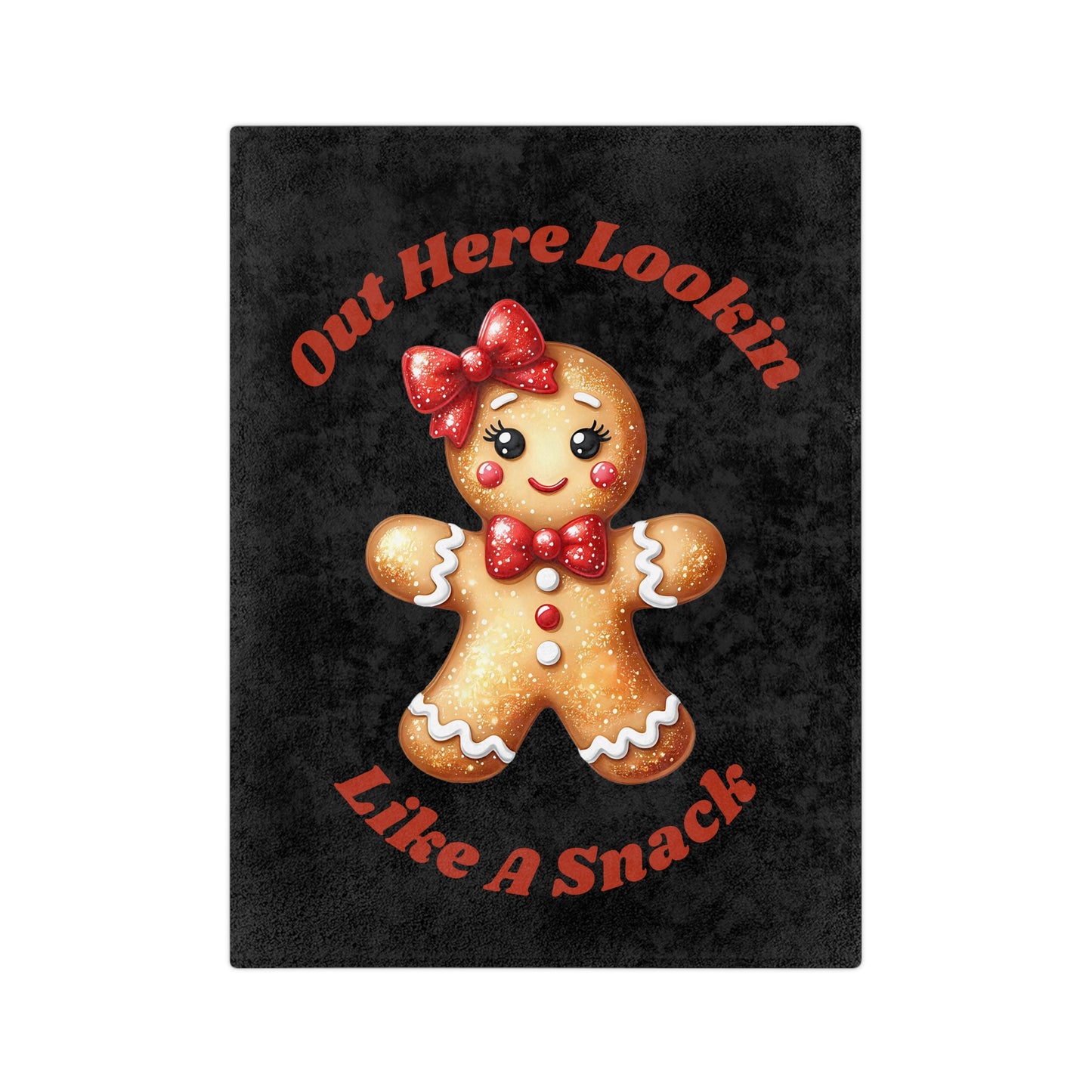 Lookin Like A Snack 2-Velveteen Microfiber Blanket (Black)