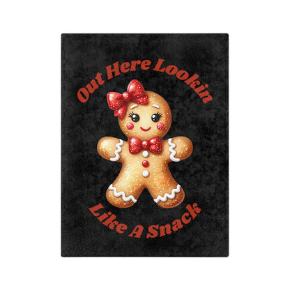 Lookin Like A Snack 2-Velveteen Microfiber Blanket (Black)