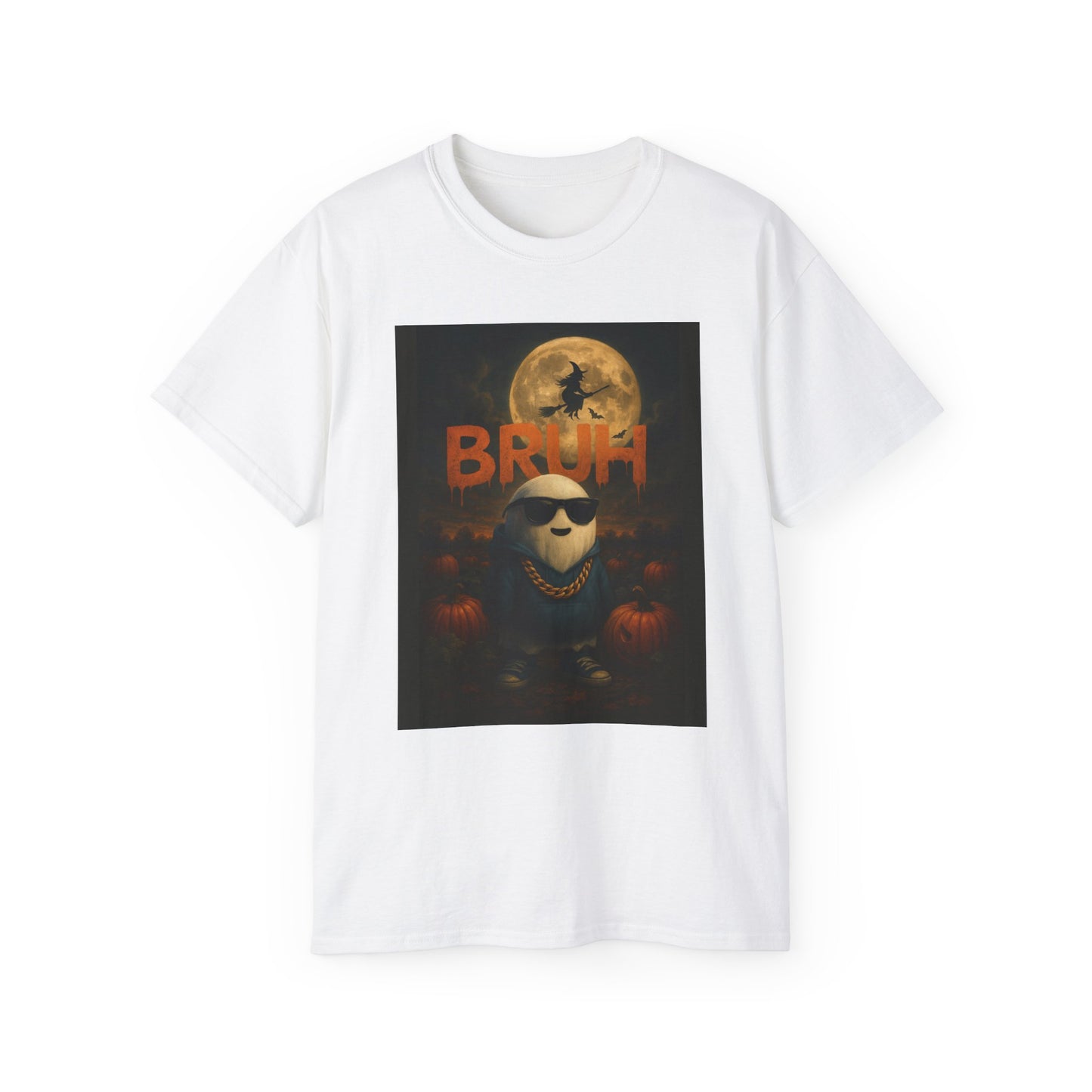 BRUH Cotton T-Shirt (Pumpkin Patch)
