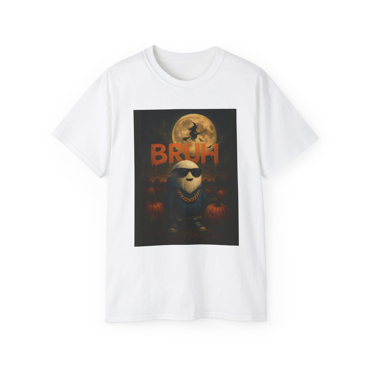BRUH Cotton T-Shirt (Pumpkin Patch)
