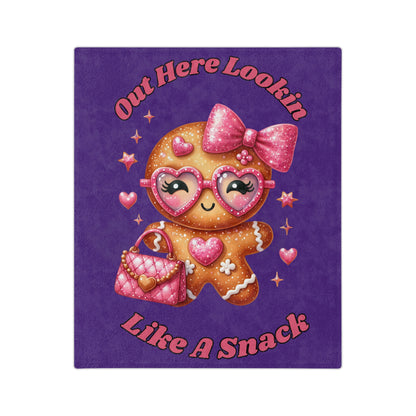 Lookin Like A Snack-1-Velveteen Microfiber Blanket (Dk Purple)