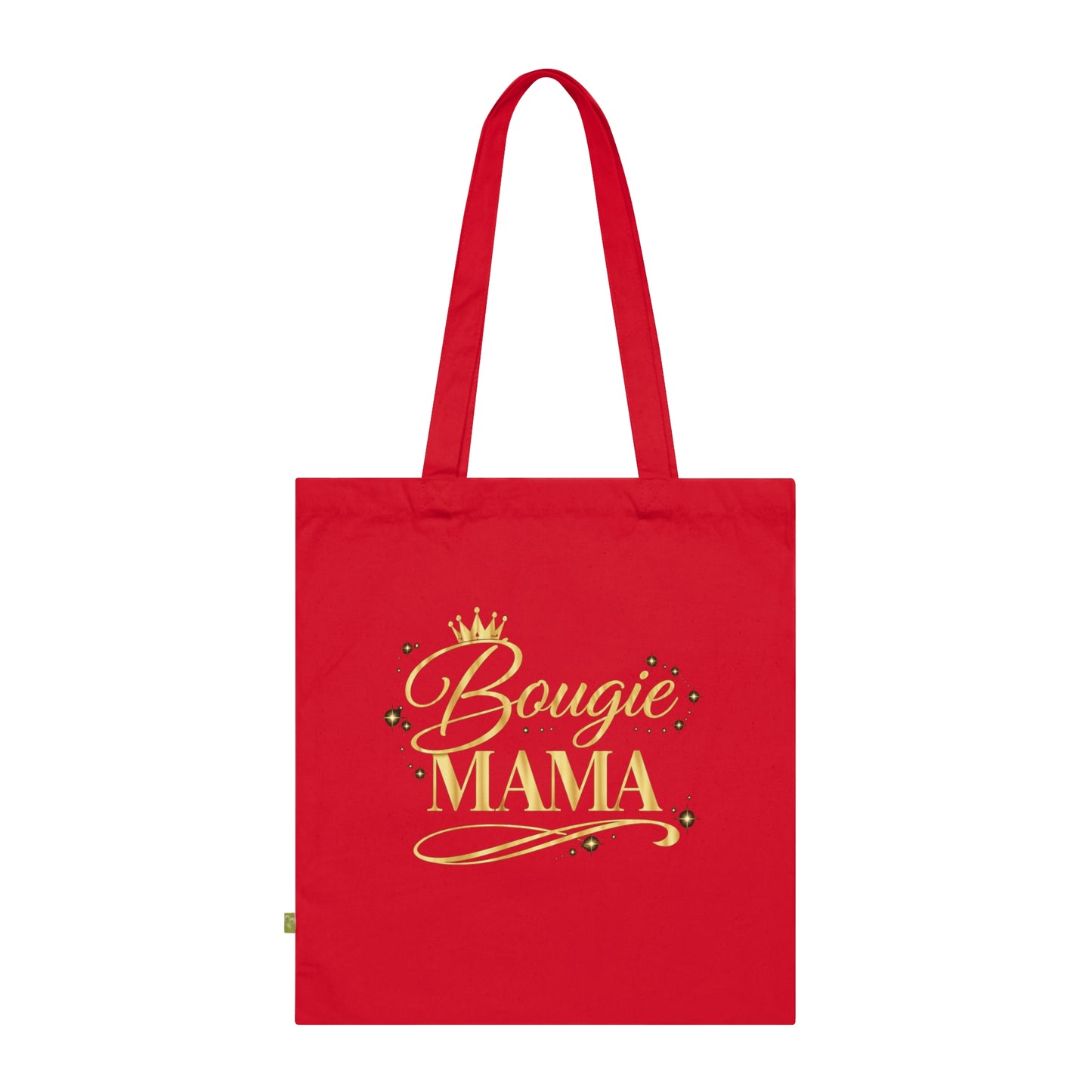 Bougie Mama Tote Bag (French Navy)— Gold Script Organic Cotton Grocery & Gift Tote