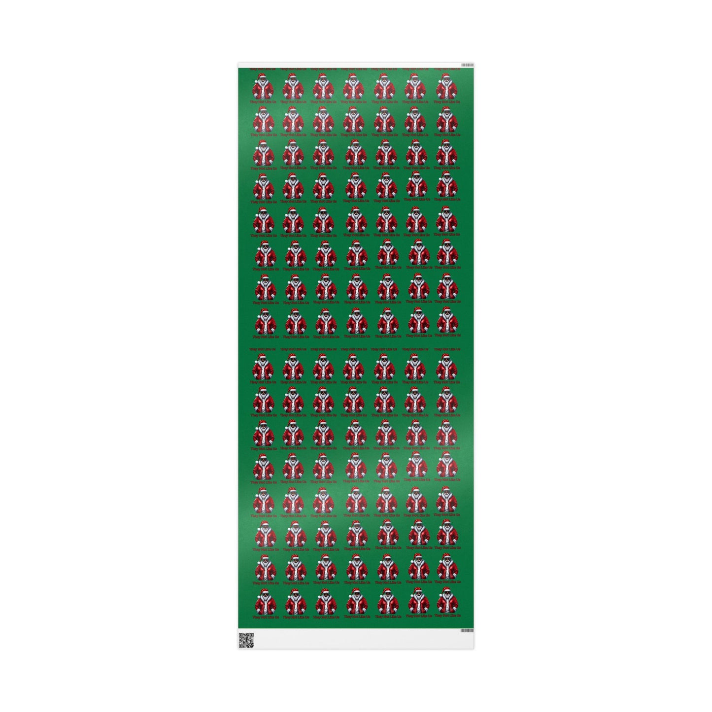 They Not Like Us (Green) Wrapping Paper, Christmas Gift Wrap, Santa Design for Gifts, Eco-Friendly, Holiday Decor, Stocking Stuffers