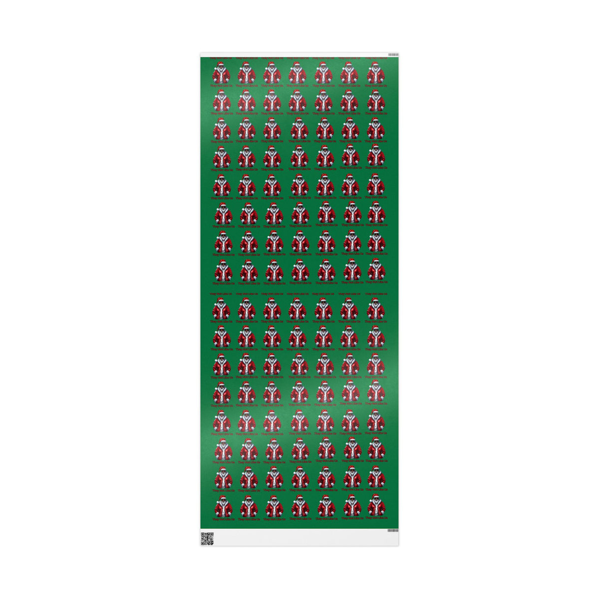 They Not Like Us (Green) Wrapping Paper, Christmas Gift Wrap, Santa Design for Gifts, Eco-Friendly, Holiday Decor, Stocking Stuffers