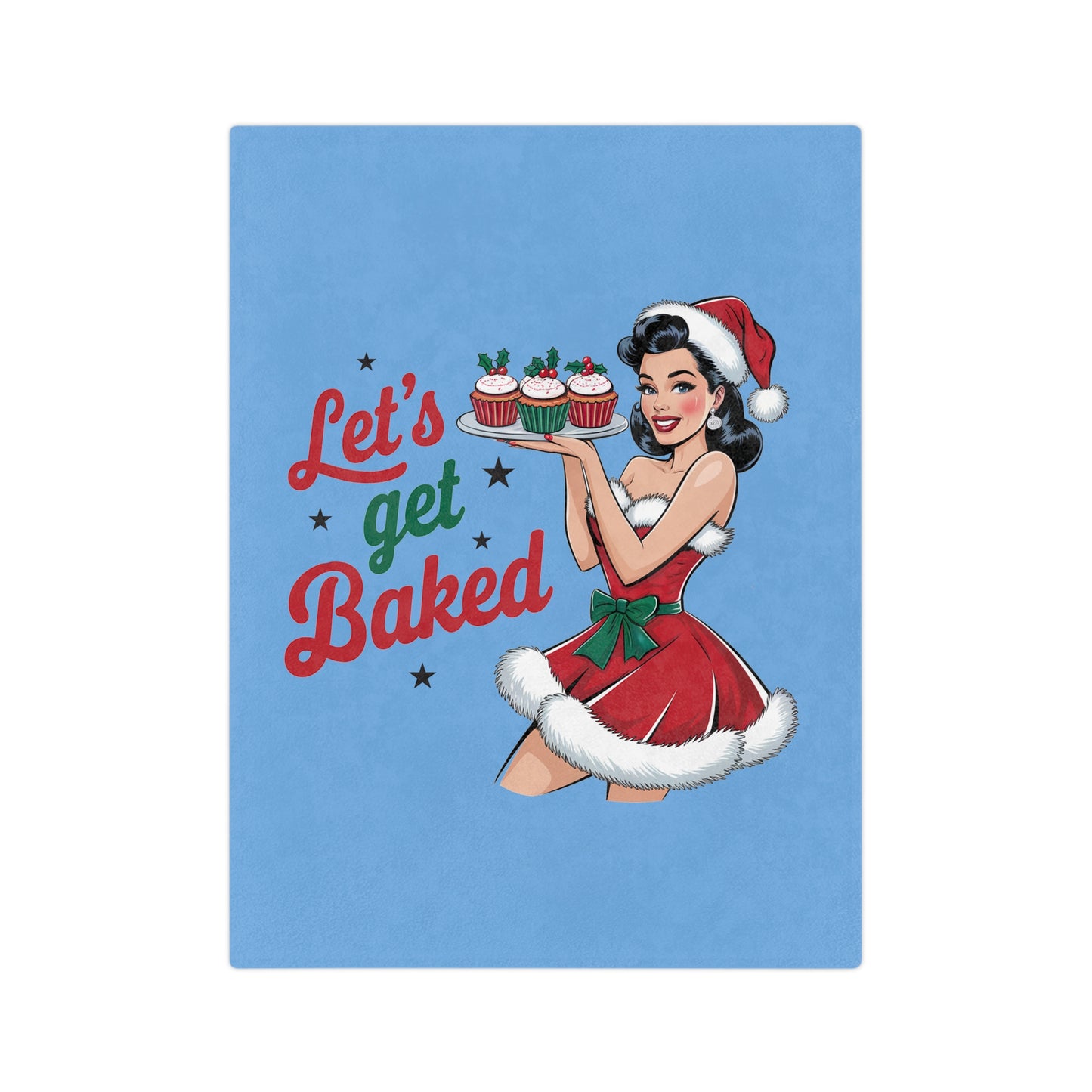 Let's Get Baked-Velveteen Microfiber Blanket (Lt Blue)