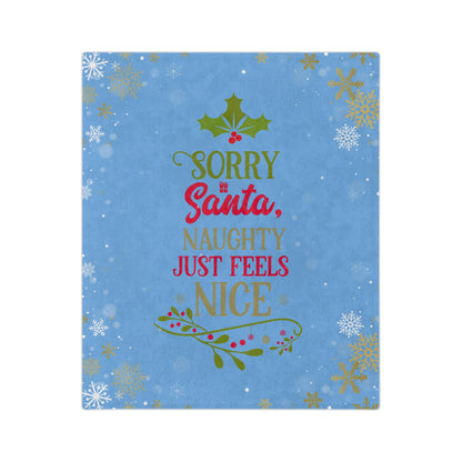 Naughty Feels Nice 2-Velveteen Microfiber Blanket (Lt Blue)