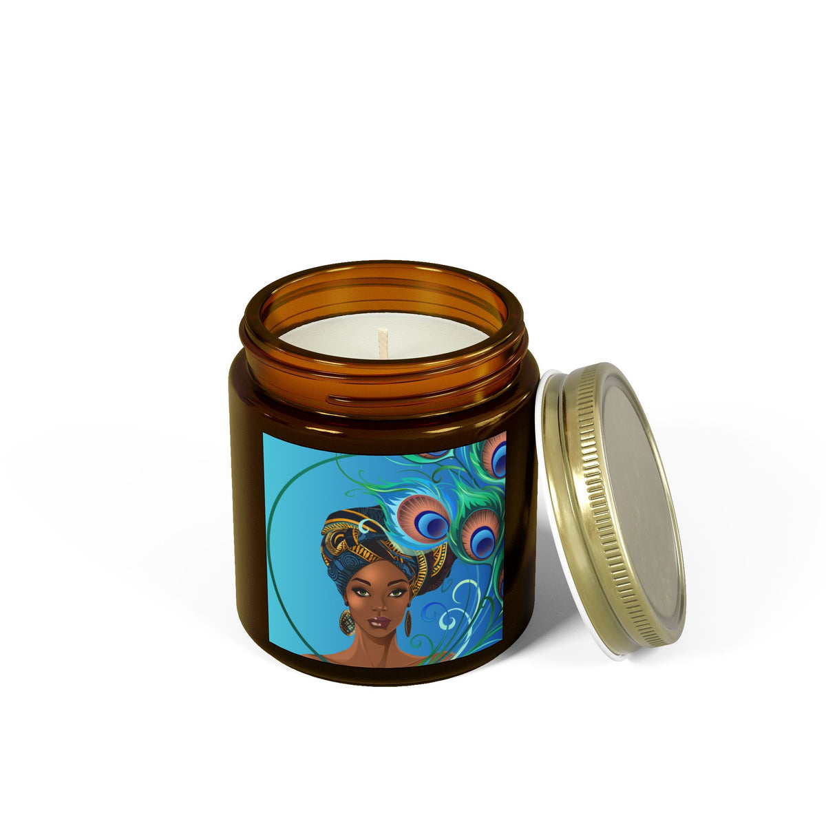 Peacock-Scented Candles, Coconut Apricot Wax (4oz, 9oz)