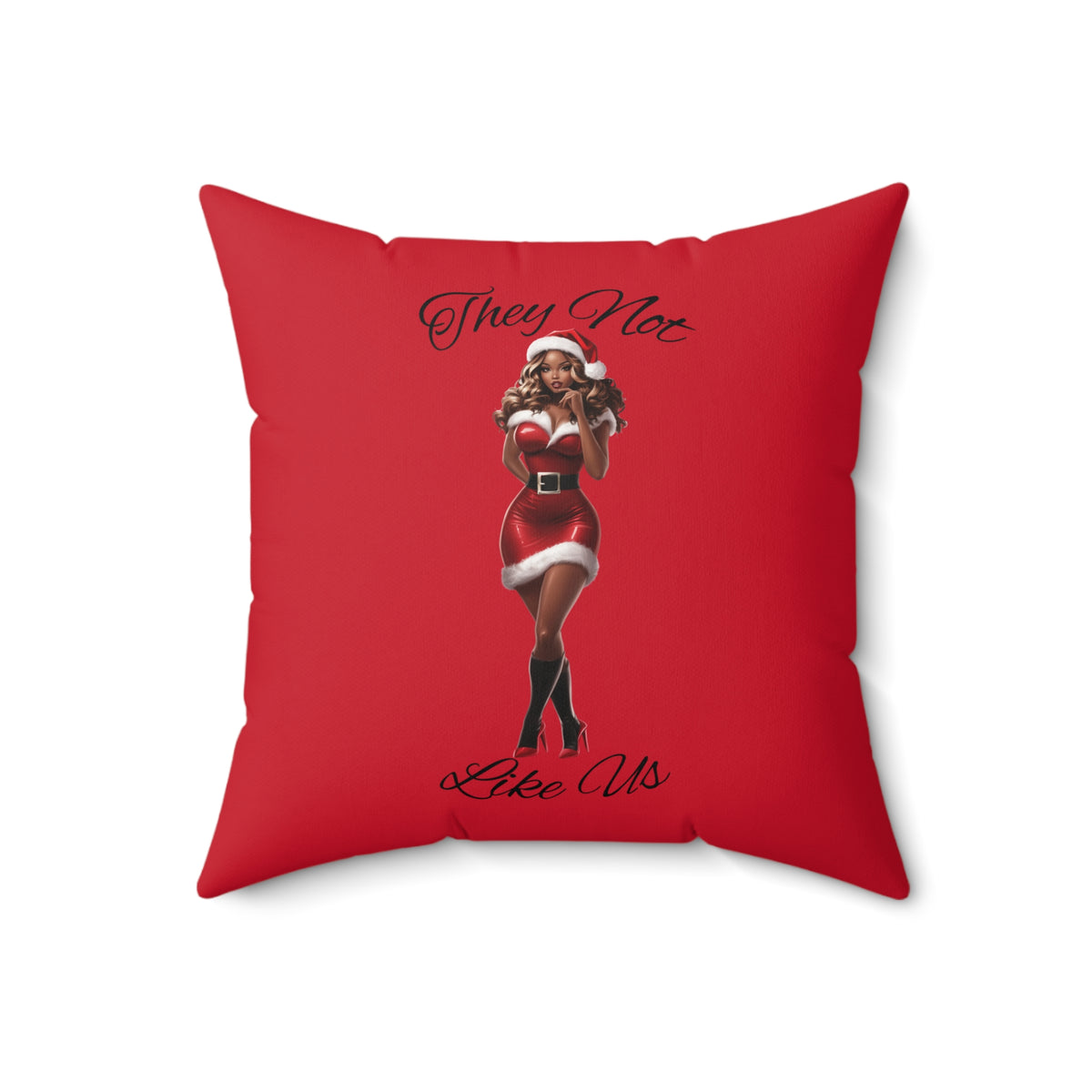 They Not Like Us 3- (Dk Red) Spun Polyester Square Pillow