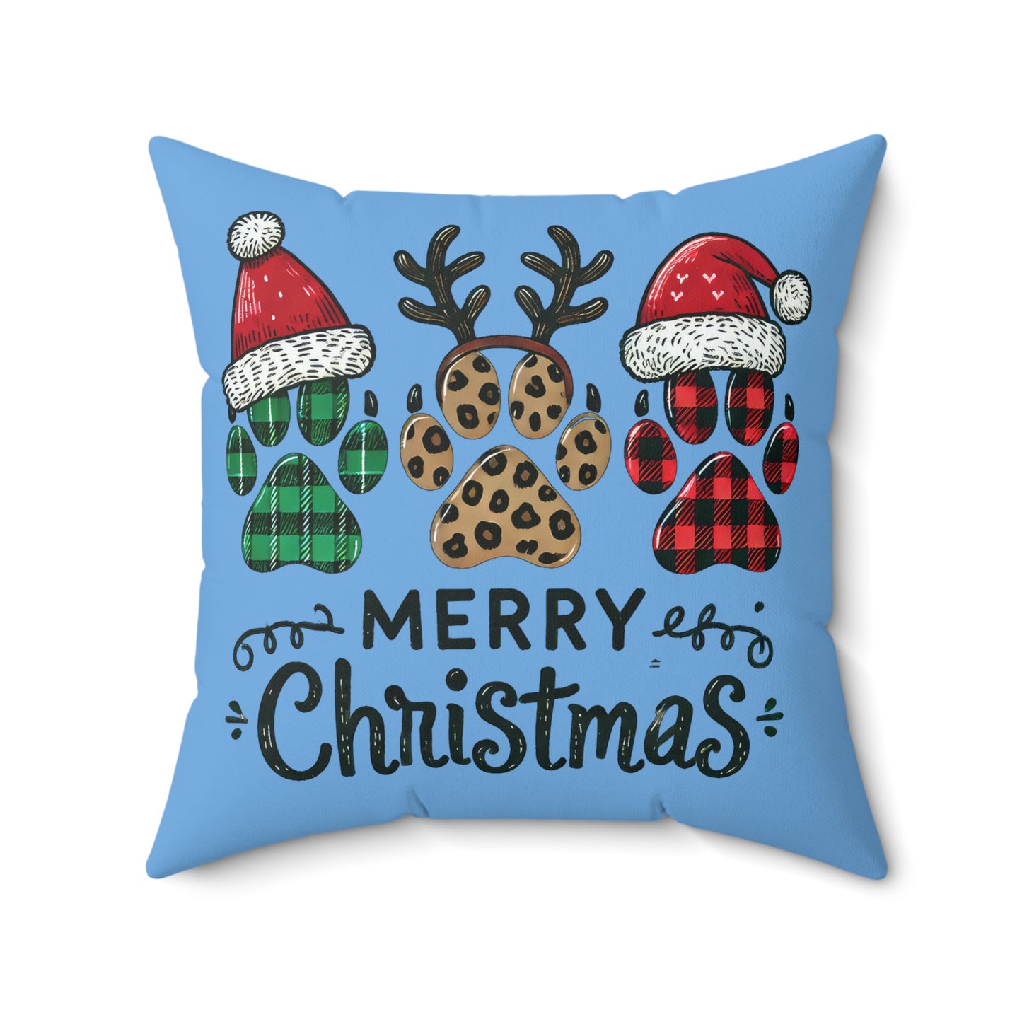 Merry Christmas Paws-Light Blue