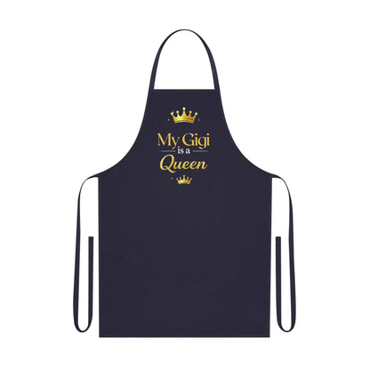 Apron — "My Gigi Is a Queen" Cotton Cooking Apron, Gift for Grandmothers & Grandkids