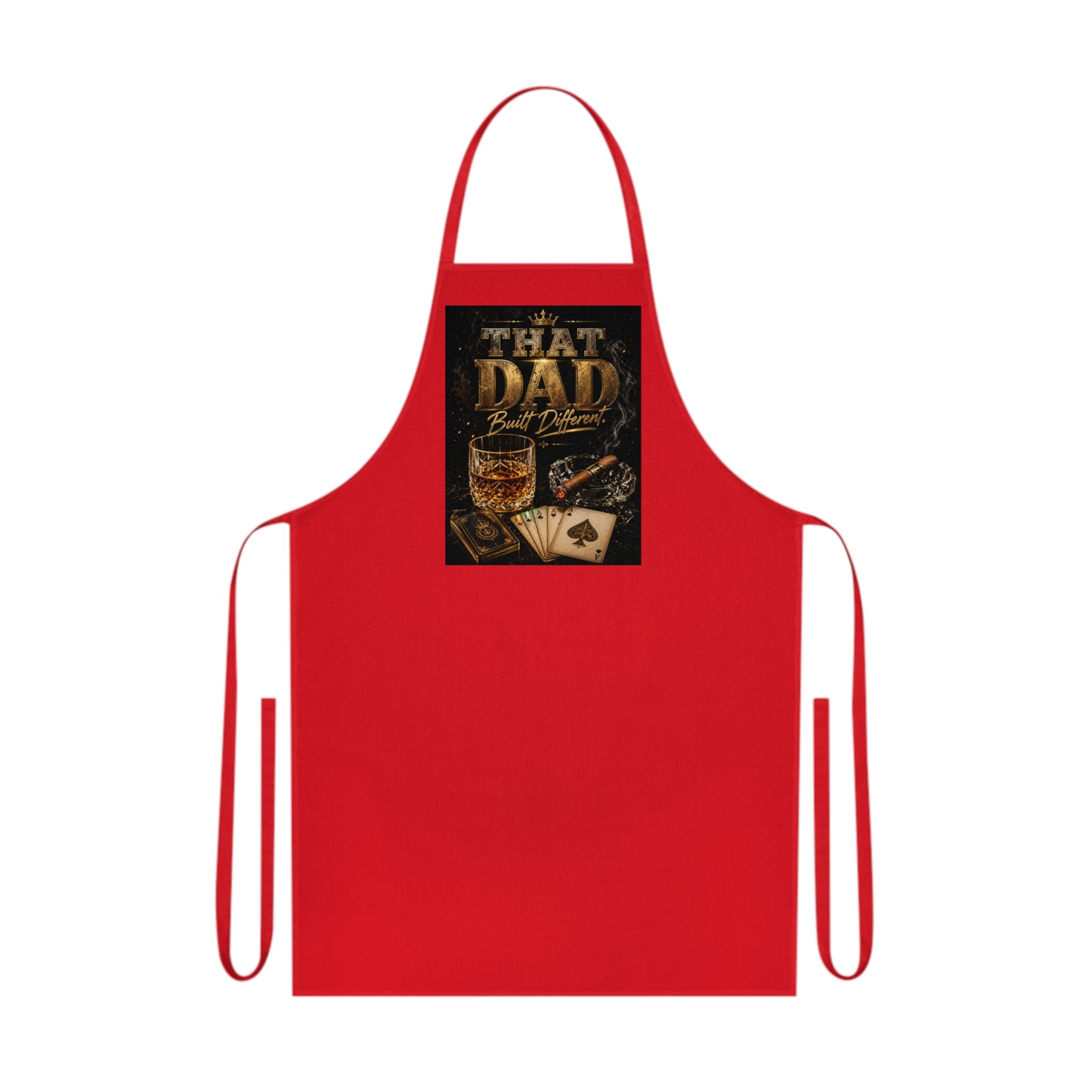 That Dad Poker Night Cotton Apron — Whiskey, Cigars & Cards Gift for Fathers