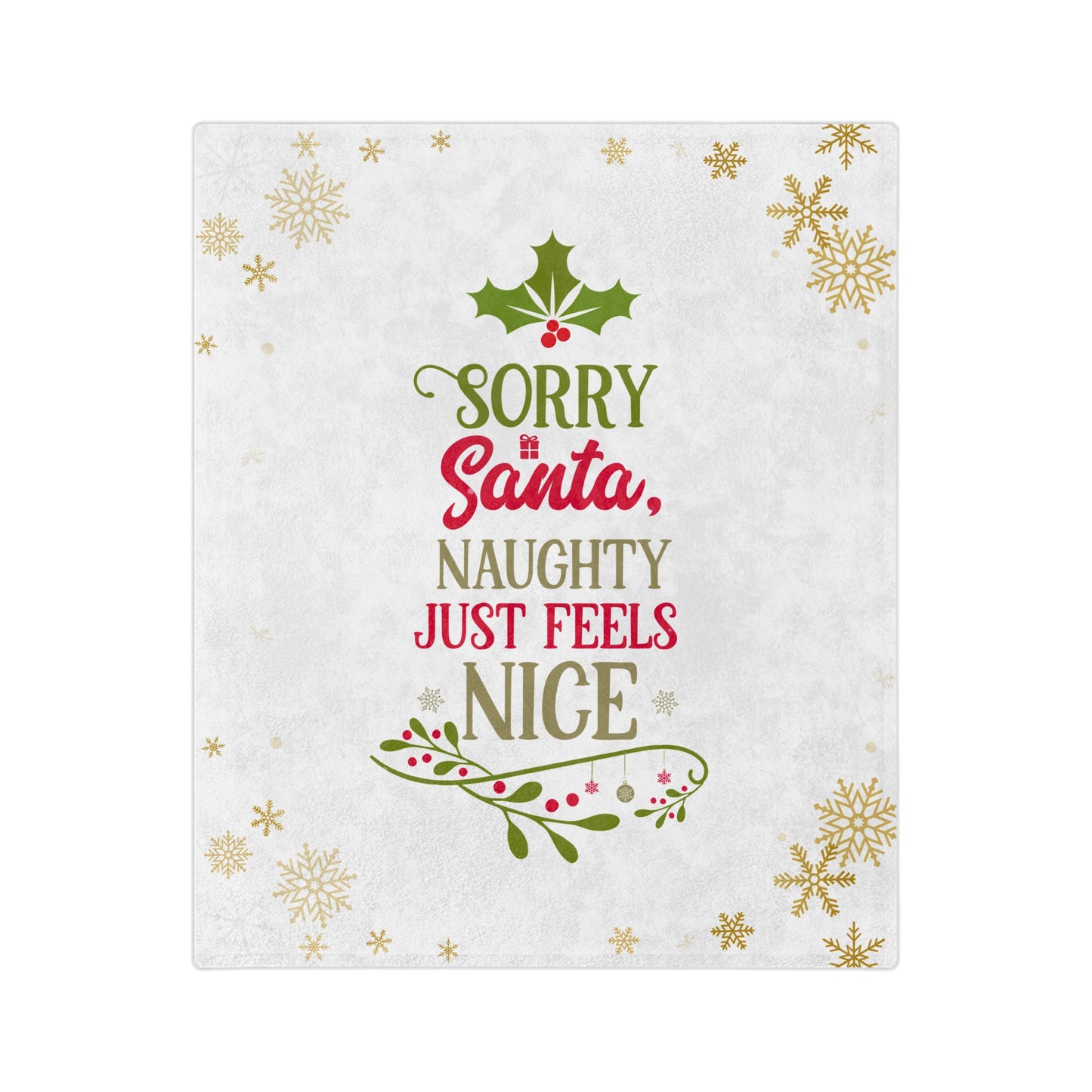 Naughty Feels Nice 2-Velveteen Microfiber Blanket (White)