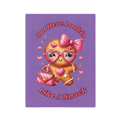 Lookin Like A Snack 1-Velveteen Microfiber Blanket (Lt Purple)