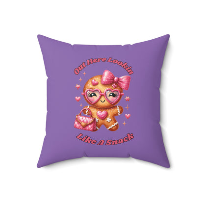 Out Here Lookin Like A-Spun Polyester Square Pillow (Lt Purple)