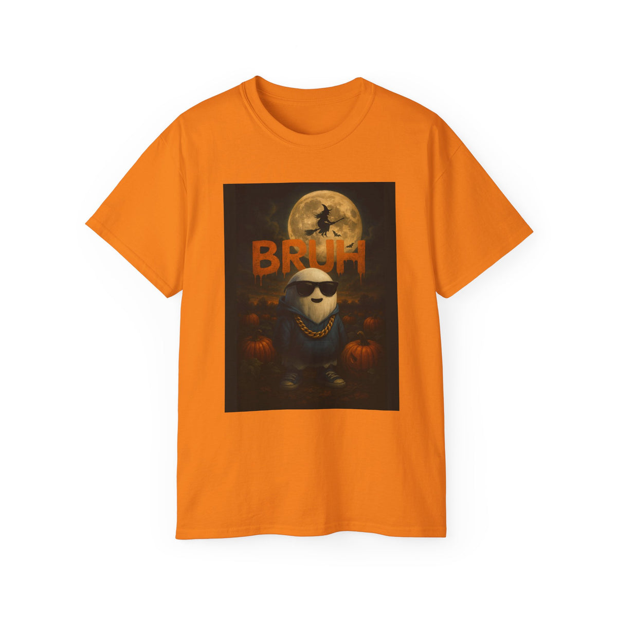 BRUH Cotton T-Shirt (Pumpkin Patch)