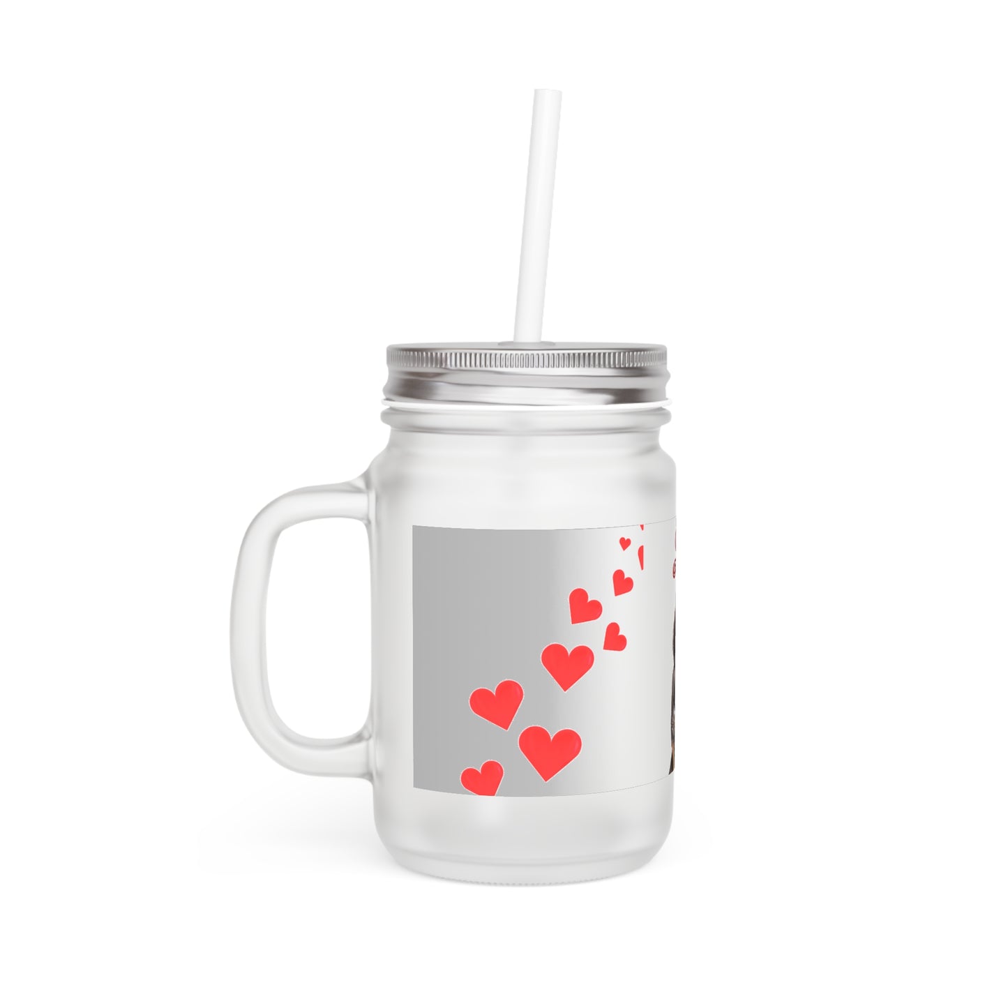 Love-Themed Mason Jar with Straw - Perfect for Gifts and Celebrations