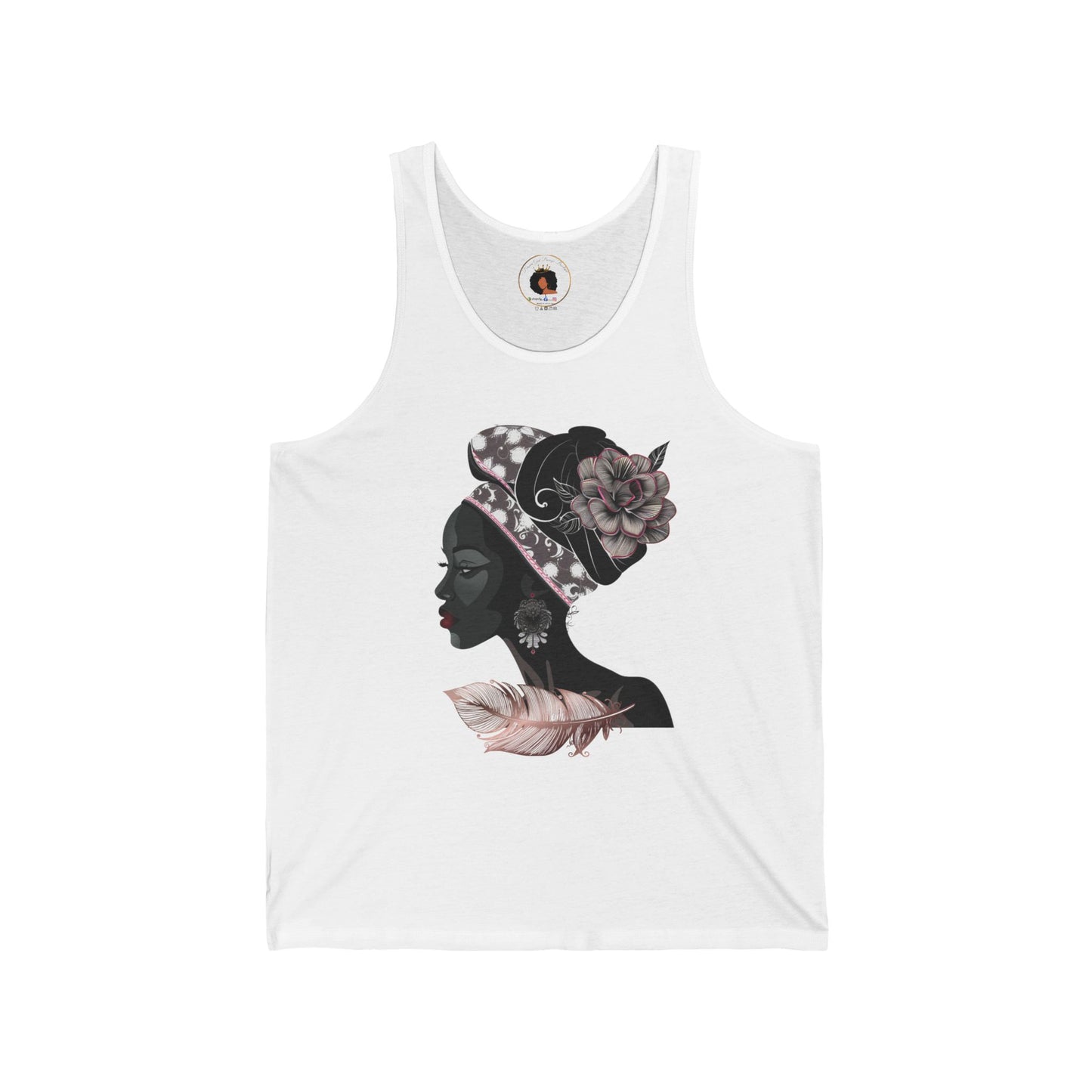 Queen Feather Jersey Tank - Graphic Tee for Everyday Wear