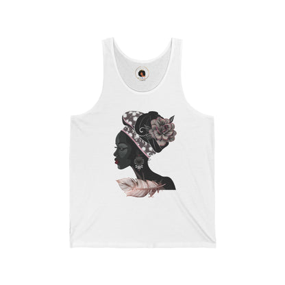 Queen Feather Jersey Tank - Graphic Tee for Everyday Wear