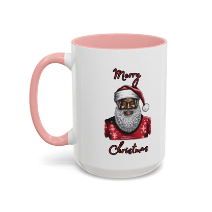 Black Santa-Accent Coffee Mug (11, 15oz) (Black)