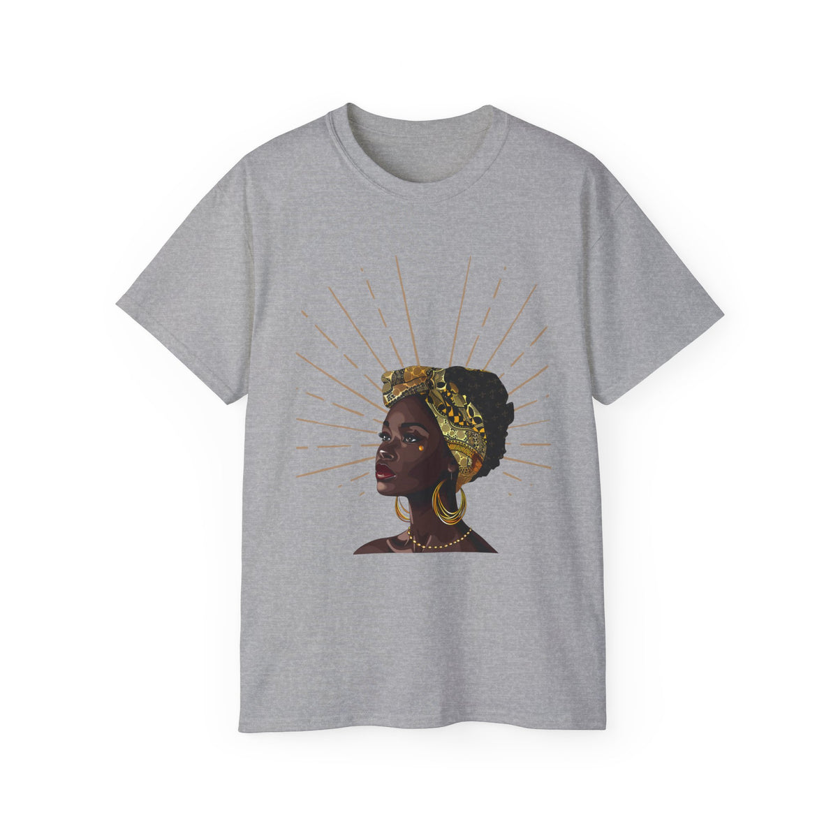 Queen Star Portrait Tee - Inspirational Black Woman Design