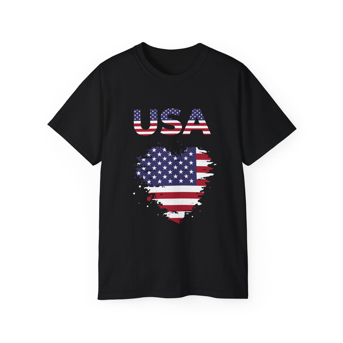 USA Flag Heart T‑Shirt — Patriotic Fourth of July Tee