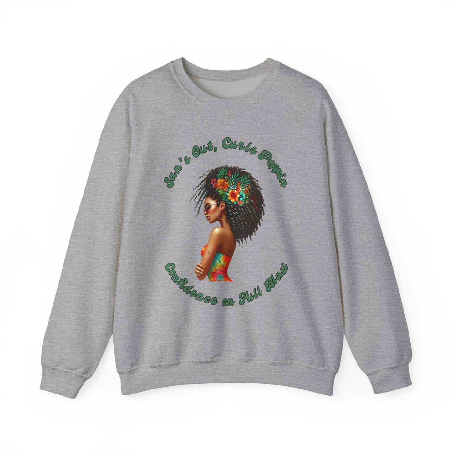 Curls Poppin Crewneck Sweatshirt