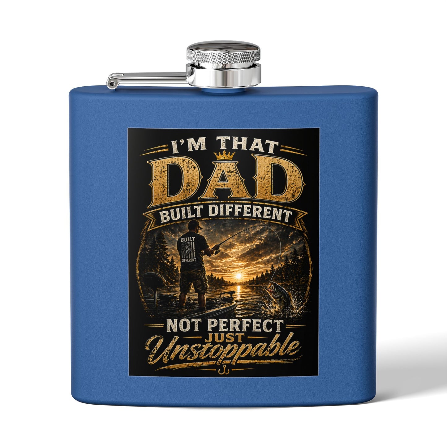 "I'm That Dad, Built Different" Stainless Steel Flask 6oz Gift for dad