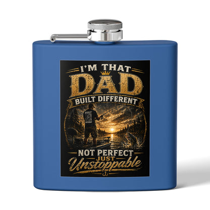 "I'm That Dad, Built Different" Stainless Steel Flask 6oz Gift for dad