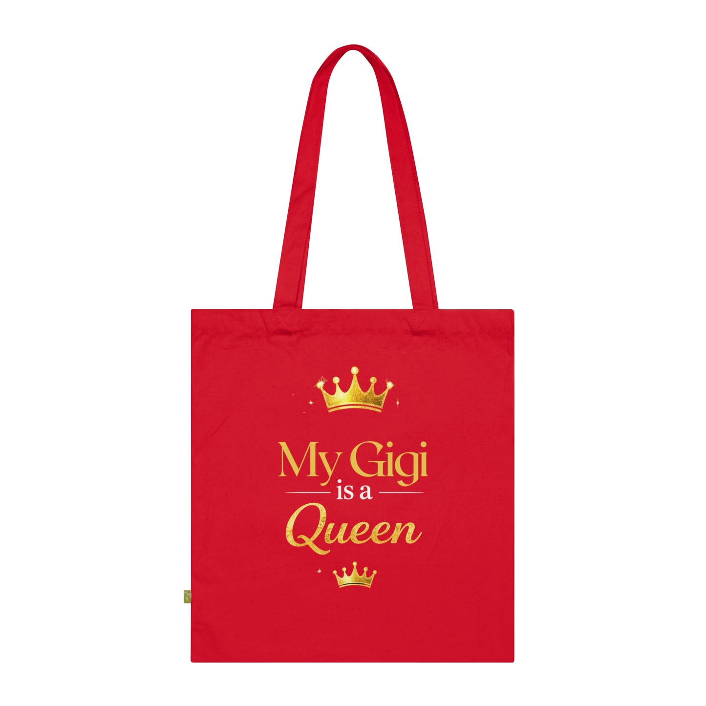 Tote Bag — "My Gigi is a Queen"(Navy) Gold Crown Organic Cotton Tote