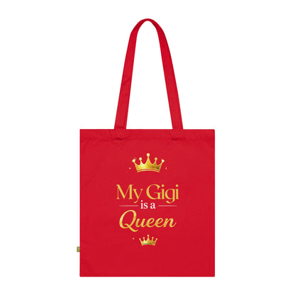 Tote Bag — "My Gigi is a Queen"(Navy) Gold Crown Organic Cotton Tote